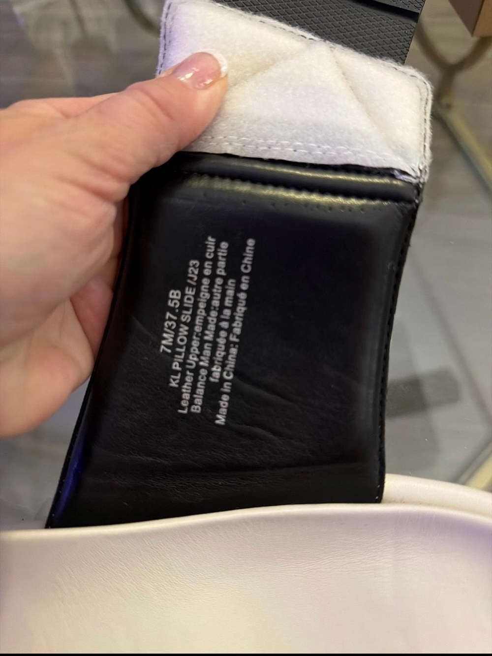 Karl Lagerfeld White Slide Sandals with Silver Logo - Picture 3 of 5